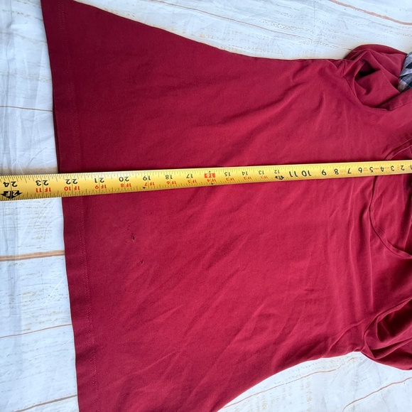 Burberry Red Top with Plaid Cuffs - Picture 10 of 11